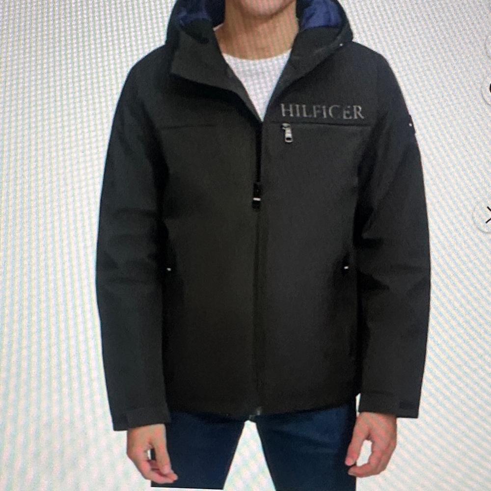 Tommy Hilfiger Men's Performance Windbreaker and Rain Jacket with Quilted Lining - Picture 16 of 16